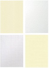 A4 & A3 HAMMERED & LINEN TEXTURED 300gsm THICK CARD IVORY WHITE 50 & 100 SHEETS