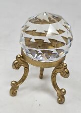 3in Tall Faceted Crystal Ball Paper Weight with Stand