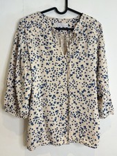Ladies Floral Print Top Size 12 John Lewis - Mother Of Pearl 