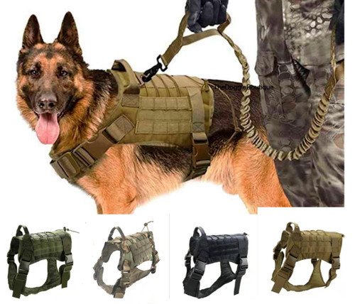 Tactical dog harness leash - harness, w