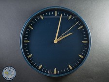 IKEA Skarig Wall Clock Blue & Gold With Smooth Sweeping Second Hand 25.5 cm