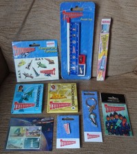 Thunderbirds mixed lot bundle memorabilia x 9 items stamps badge key ring etc