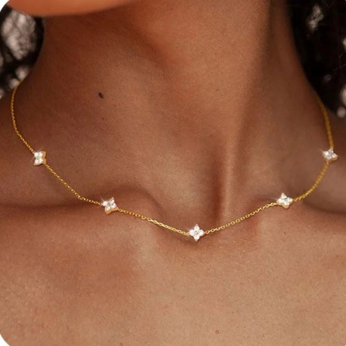 Four leaf flower zircon - flower,