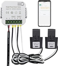 OWON Bi-Directional WiFi Energy Monitor with 2 Clamps, 80A Smart Energy Meter fo