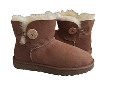 UGG CLASSIC MINI BAILEY BUTTON II CHESTNUT BOOTS US 8 / EU 39 / UK 6