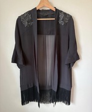 Ted Baker Black Fringe Kimono