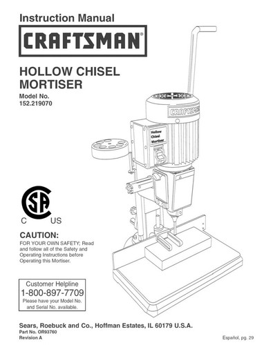 Craftsman 152 219070 - craftsman, 152.219070