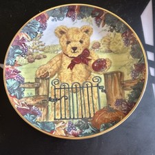 Franklin Mint Collectors Plate Teddy Bear TEDDYS FIRST HARVEST