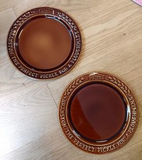 2 Vintage Wade Plates Crosse & Blackwell Branston Pickle Ploughmans Advertising