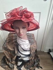 Large Lades hat vibrant colour perfect for church, weddings or outdoor parties