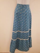 Vintage Skirt Long Blue Floral