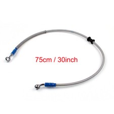 75cm/30" M10 Brake Oil Hose Line Banjo Fitting Stainless Steel End UK T9