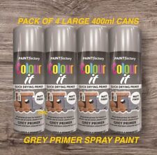 PACK OF 4 LARGE 400ml GREY PRIMER SPRAY PAINT