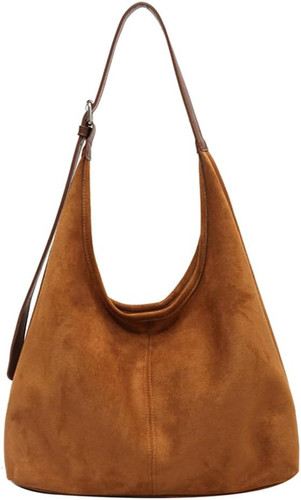 Suede tote bag brown - tote,