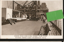 White Star Line - R.M.S. Doric, Third cabin promenade deck, Shipping postcard
