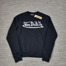 Von Dutch Capacity Sweatshirt Size Large Black Spellout Logo New with Tags