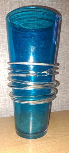 Vintage hand blown glass vase - vintage,