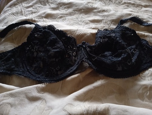 38b black semi sheer nylon - 38b,