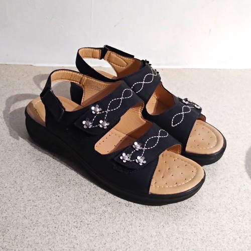 Softlites black strappy flat - strappy,