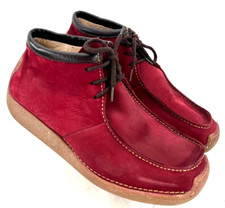 Travel Fox 045-SOL Red Leather Mid Lace-Up Moc pinch Boot Shoes Men's US 10.5