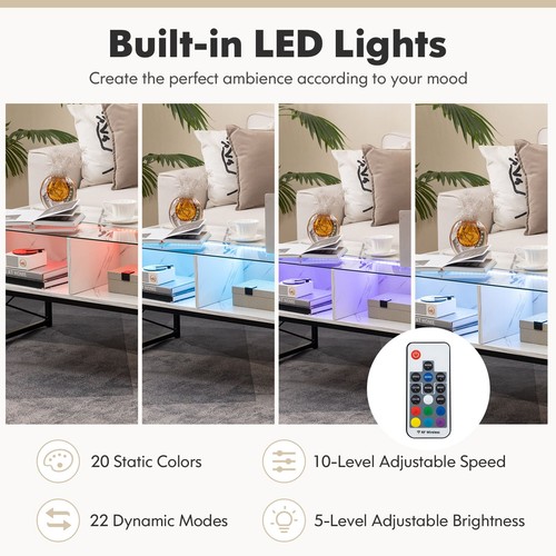 High gloss led coffee table - high-gloss,