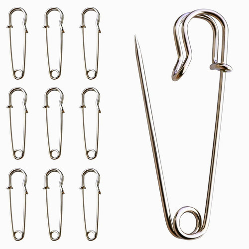 Extra large silver safety - silver, pins