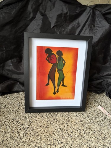 Vintage framed african batik - vintage,