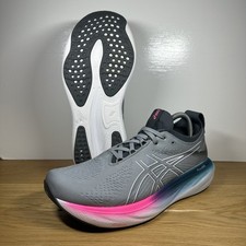 Asics Womens Gel Nimbus 25 Running Trainers Shoes Silver & Pink - Size UK7.5 VGC