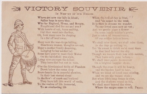 Postcard wwi victory - postcard,