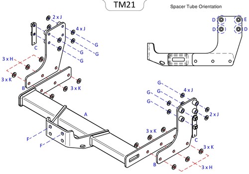 Towtrust fixed flange - fixed,