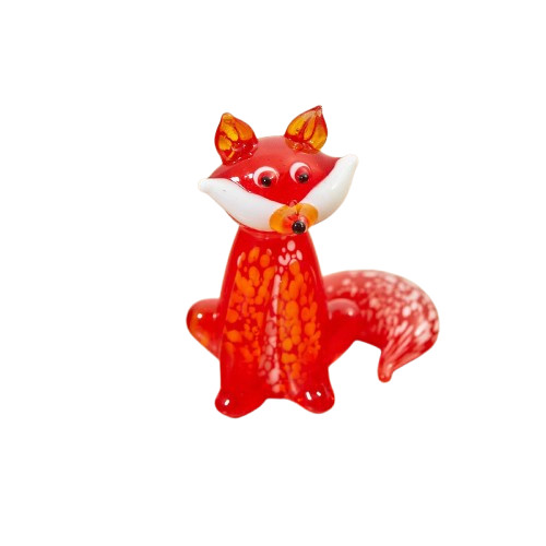 Glass fox ornament orange - ornament,