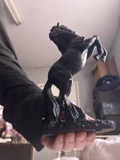 Resin Black Rearing Horse
