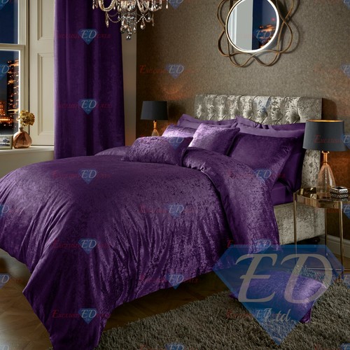 Crushed velvet duvet quilt - velvet,