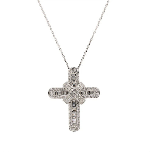 Cross necklace diamond crystal - cross,