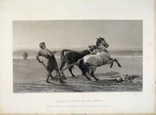 Original old antique print - original,