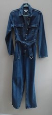 Ladies Topshop Denim Dungarees, size 10. Long Sleeve, cotton denim, navy.