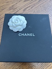 5 Genuine Chanel Camellia Flowers and Gift Box. Gift Wrap with sticky back.