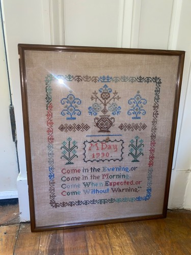 Antique 1930s vintage - 1930s, sampler