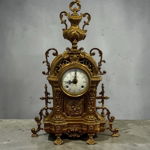 Large brass clock - large, clock.