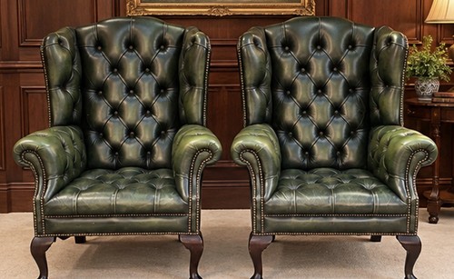 Pair green leather - pair,