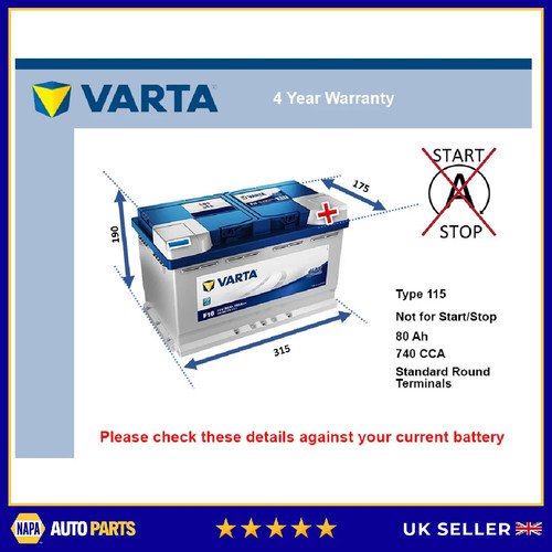 Car battery f16 varta - 115, 740a