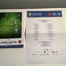 LEEDS UTD V WEST HAM UTD PREMIER LEAGUE MATCH PROGRAMME & TEAM-SHEET 24/10/2025