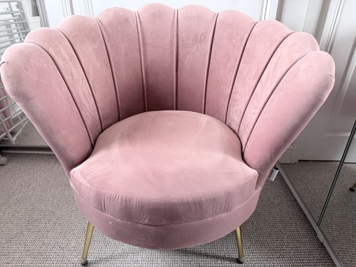 Pink velvet scallop - pink, chair