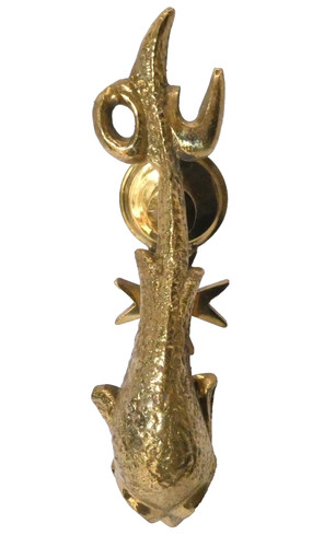 Vintage brass fish - brass, door