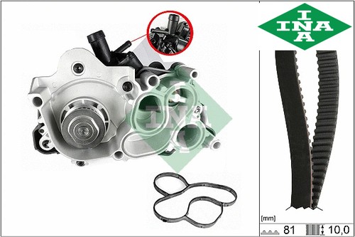 Water pump timing - pump, belt