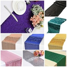 Glitter Sparkly Sequin 6Ft Table Runner 12"x108" Wedding Party Deco 30 x 275 cm