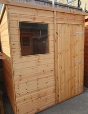 6x4 pent garden shed T&G Pinelap wooden factory seconds hut  - FAST DELIVERY
