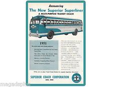 1951 Superior Superliner Transit  Bus Limo OH Refrigerator / Tool Box  Magnet 