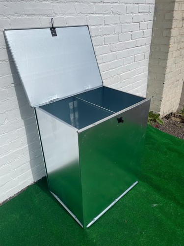 Medium galvanised feed bin - medium, two
