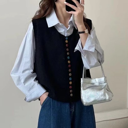 Lady sleeveless cardigan - lady,